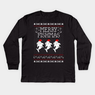 merry fishmas Kids Long Sleeve T-Shirt